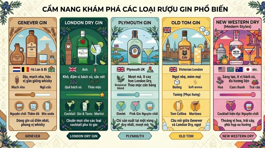 Rượu Gin là gì? Các dòng Gin kinh điển