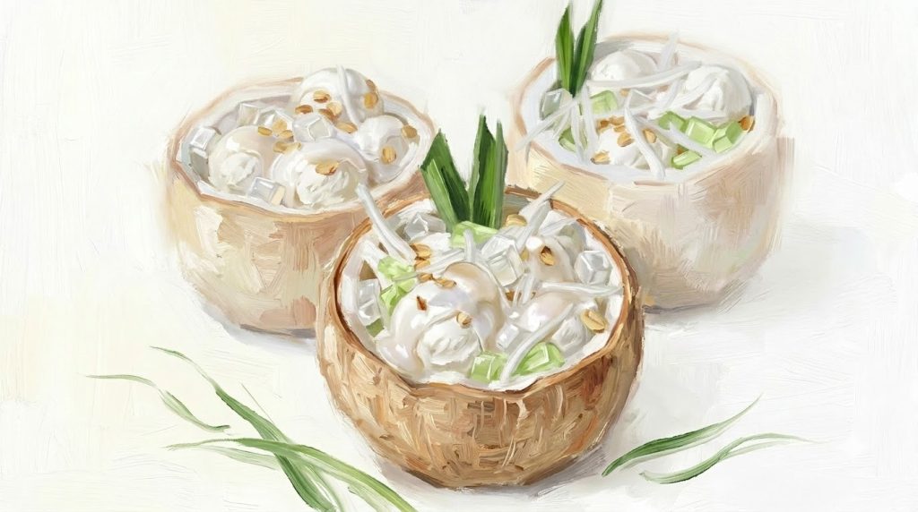 Chè dừa dầm Hải Phòng từ lâu đã trở thành một biểu tượng ẩm thực đường phố đặc trưng của thành phố Hoa phượng đỏ.